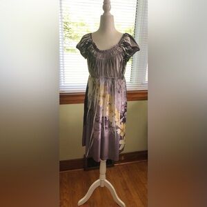AGB Dress with Subtle Gray Tones and Yellow Flowers